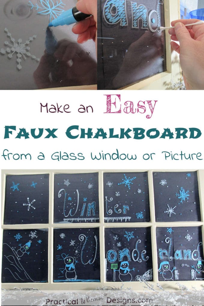 Make an easy faux chalkboard from a glass window or picture