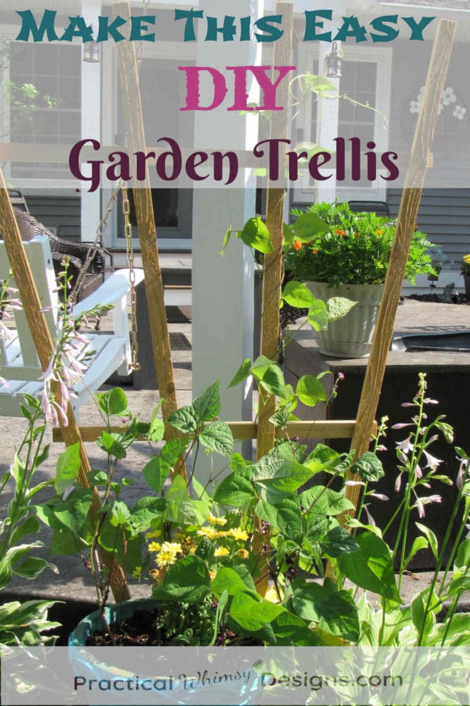 Easy DIY garden trellis by patio