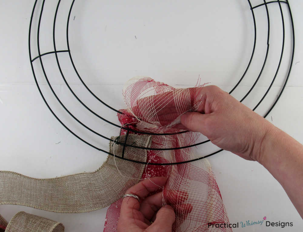 How to Make a DIY Mesh Wreath With 3 Colors Practical Whimsy Designs