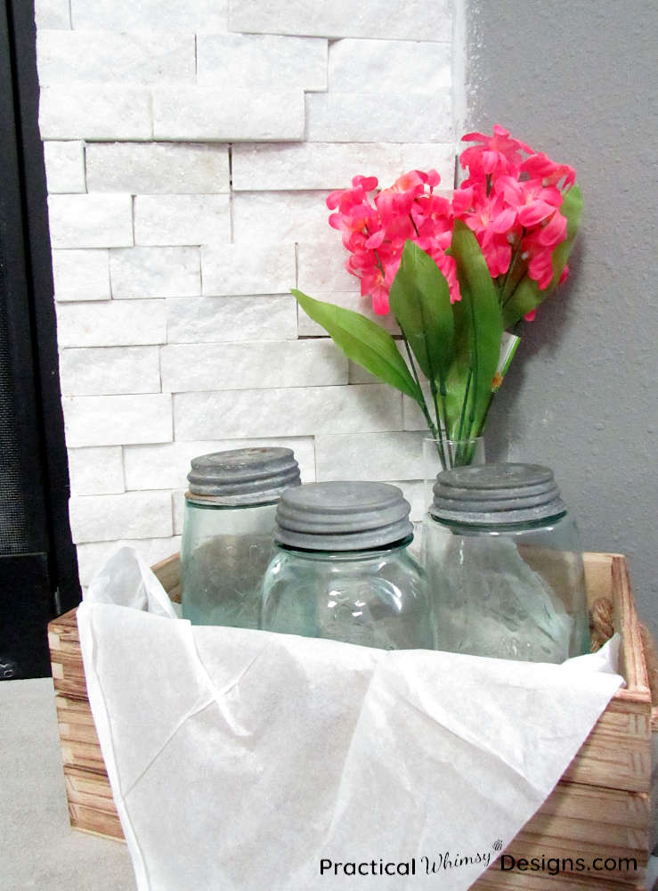 Mason jars in a box