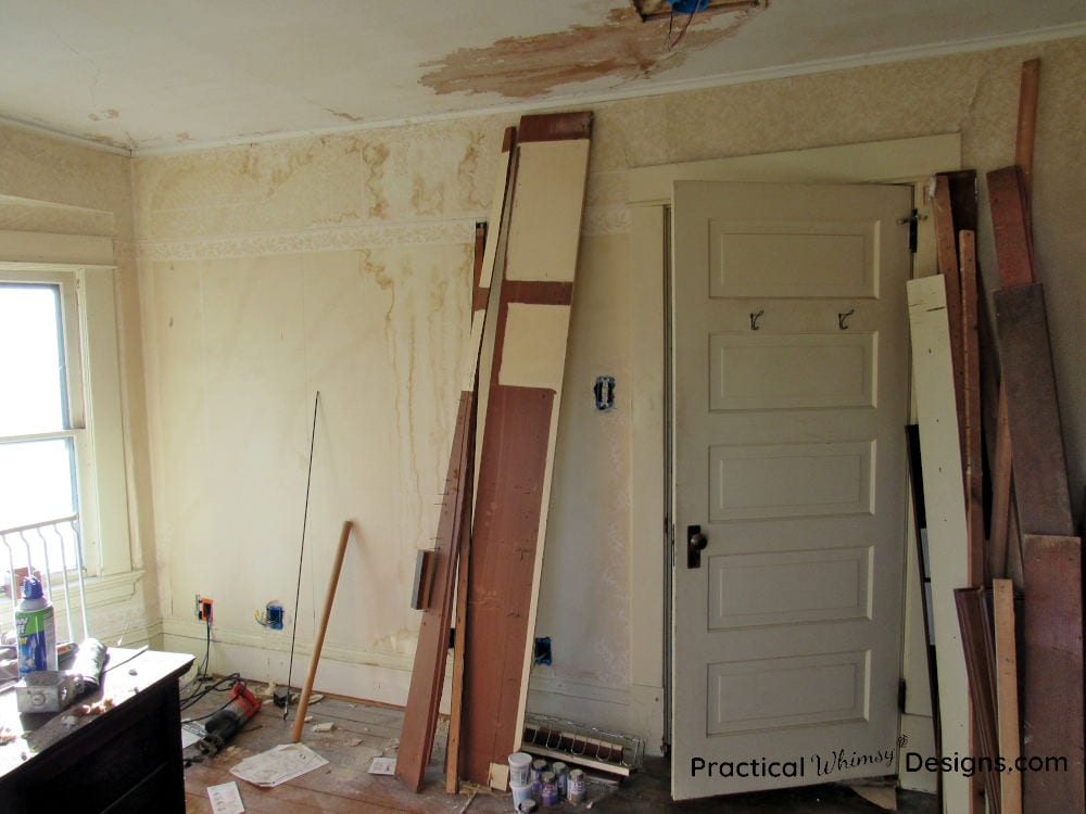 Master bedroom during the remodeling process.