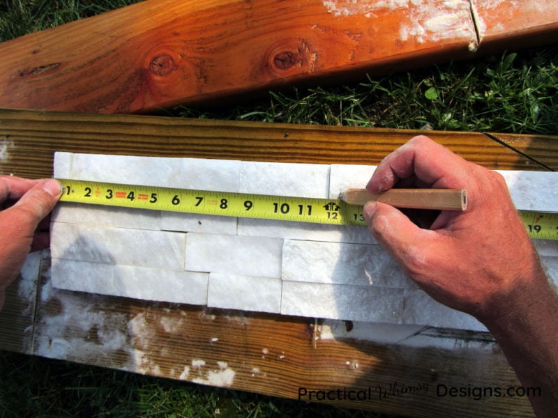 Measuring stacked stone veneer 
