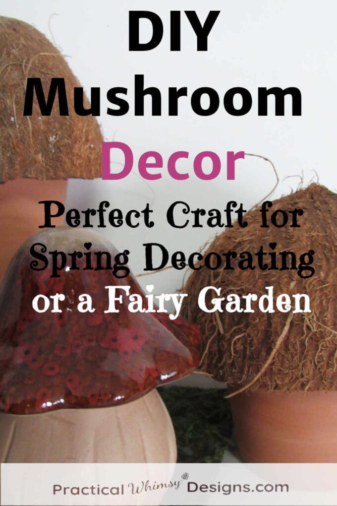 DIY mushroom decor out of coconuts