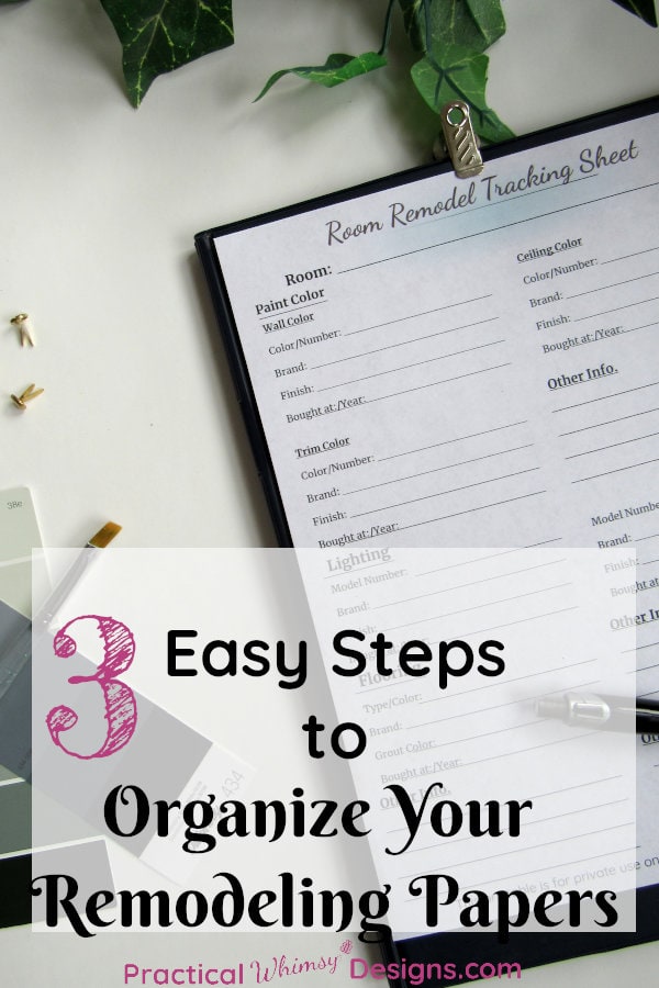 3 steps to organize your remodeling papers