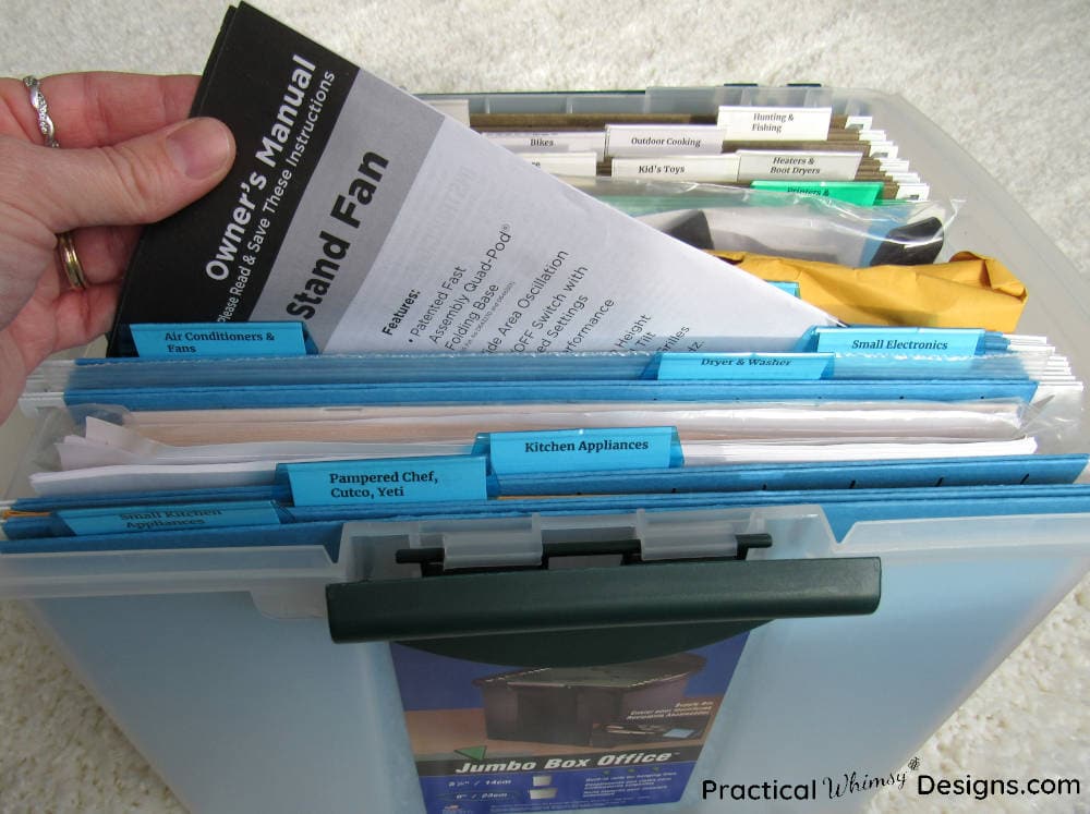 Easy Way to Organize Owner's Manuals and Warranties Practical Whimsy Designs