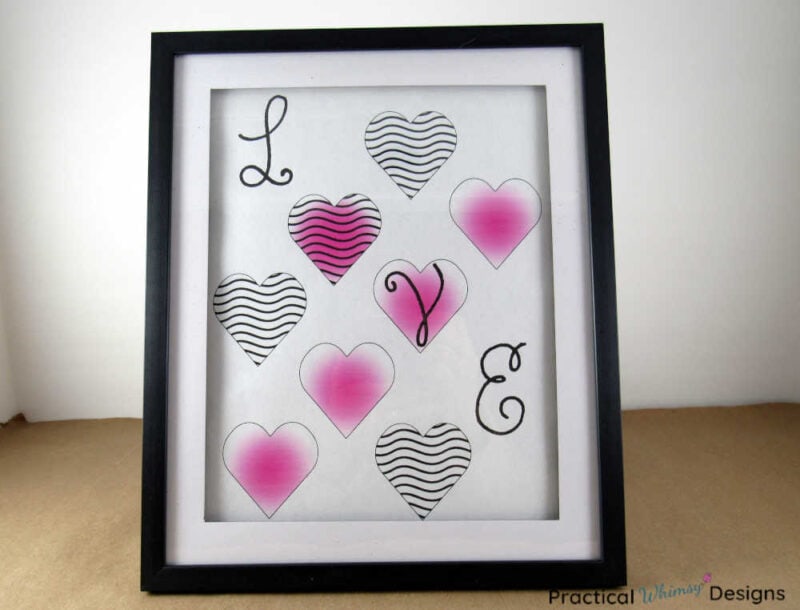 Pink Love Heart Printable for Valentines decor