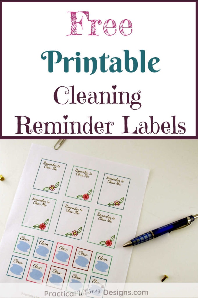 Free Printable Cleaning Reminder Labels