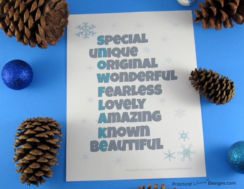 Snowflake acrostic poem