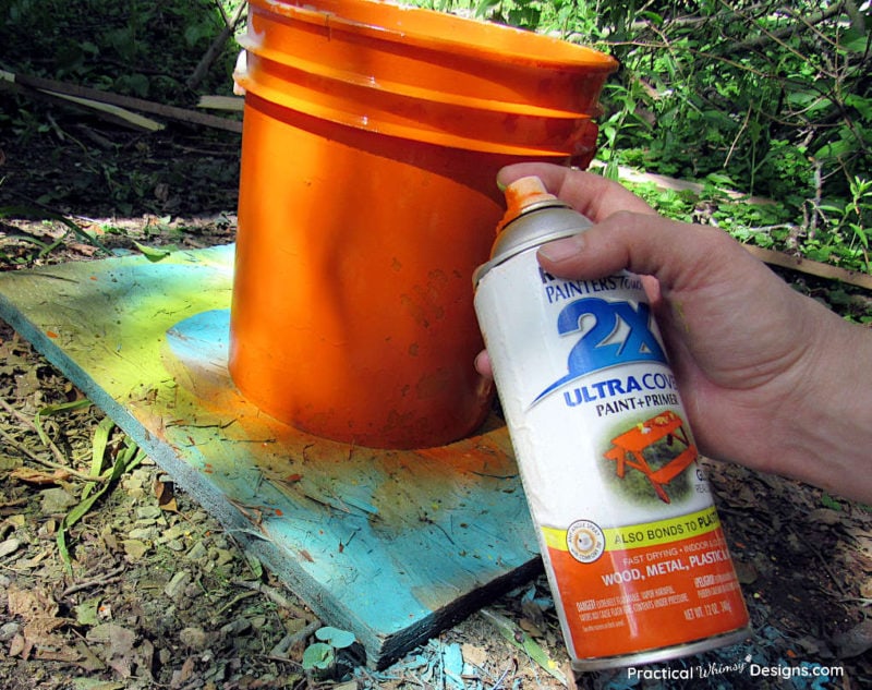 Spray painting 5 gallon bucket