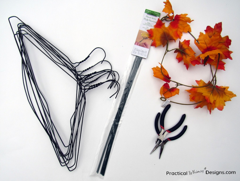 Supplies to make a wire pumpkin