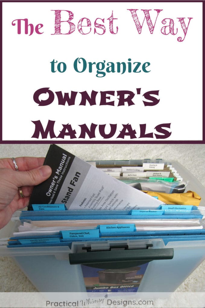 The best way to organize owner's manuals.
