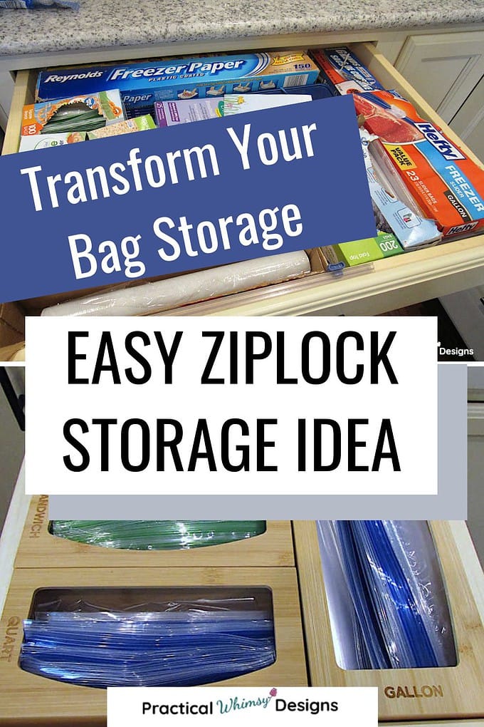 Ziplock bags stored in drawers.