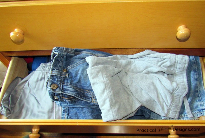 Unorganized clothes drawer