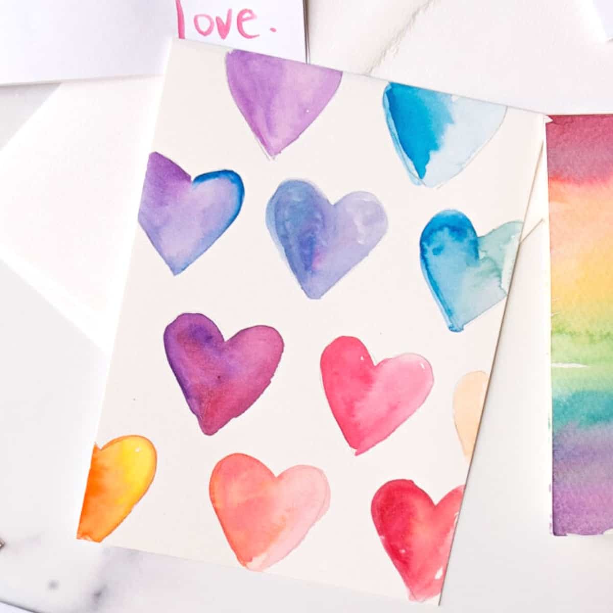 Water color heart painting.