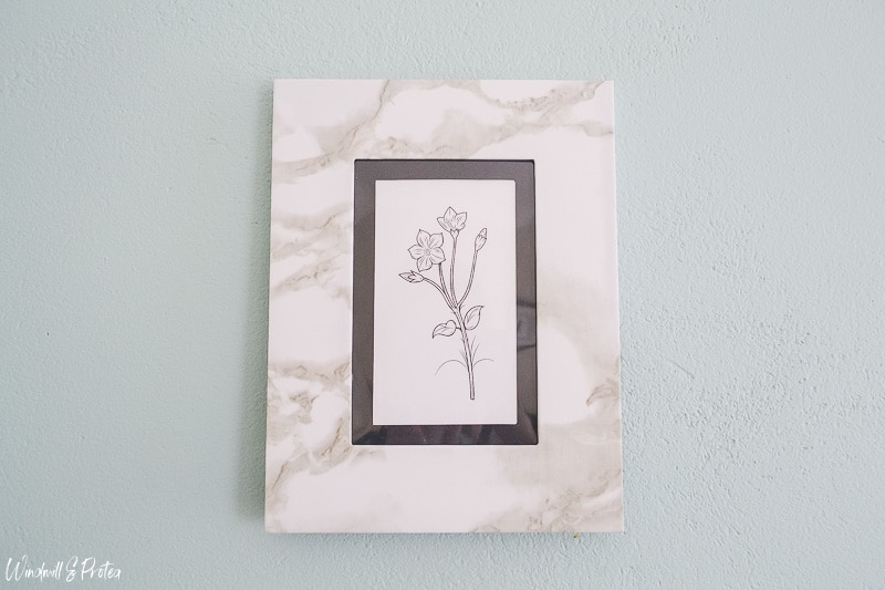 faux marble framed picture