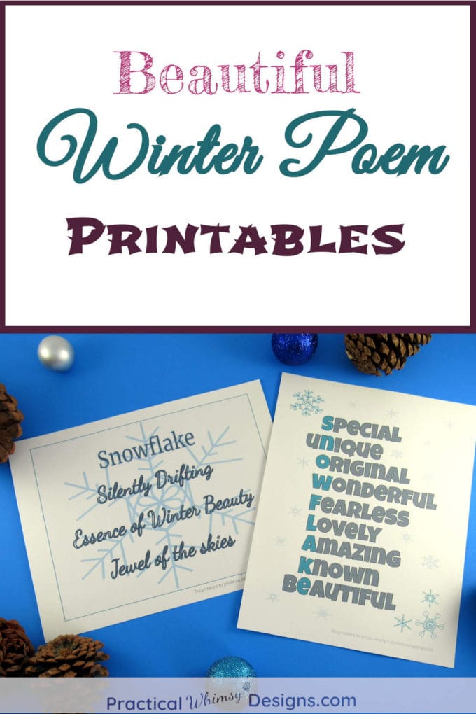 Beautiful Winter Poem Printables