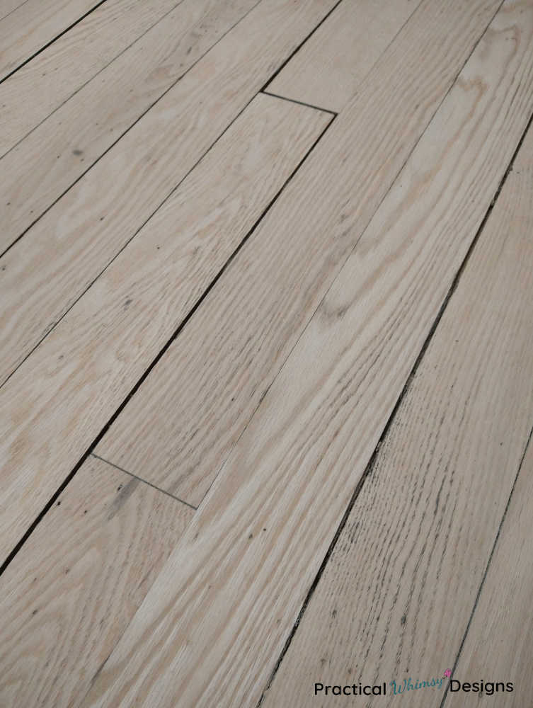 Wood flooring with gaps between each board